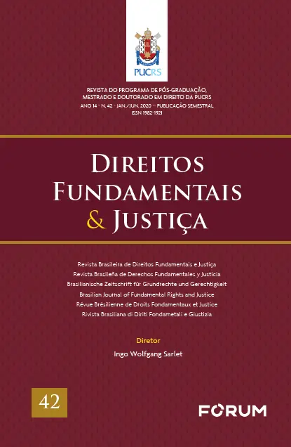 Imagem ilustrativa da capa da Revista Direitos Fundamentais e Justiça, da PUC-RS.